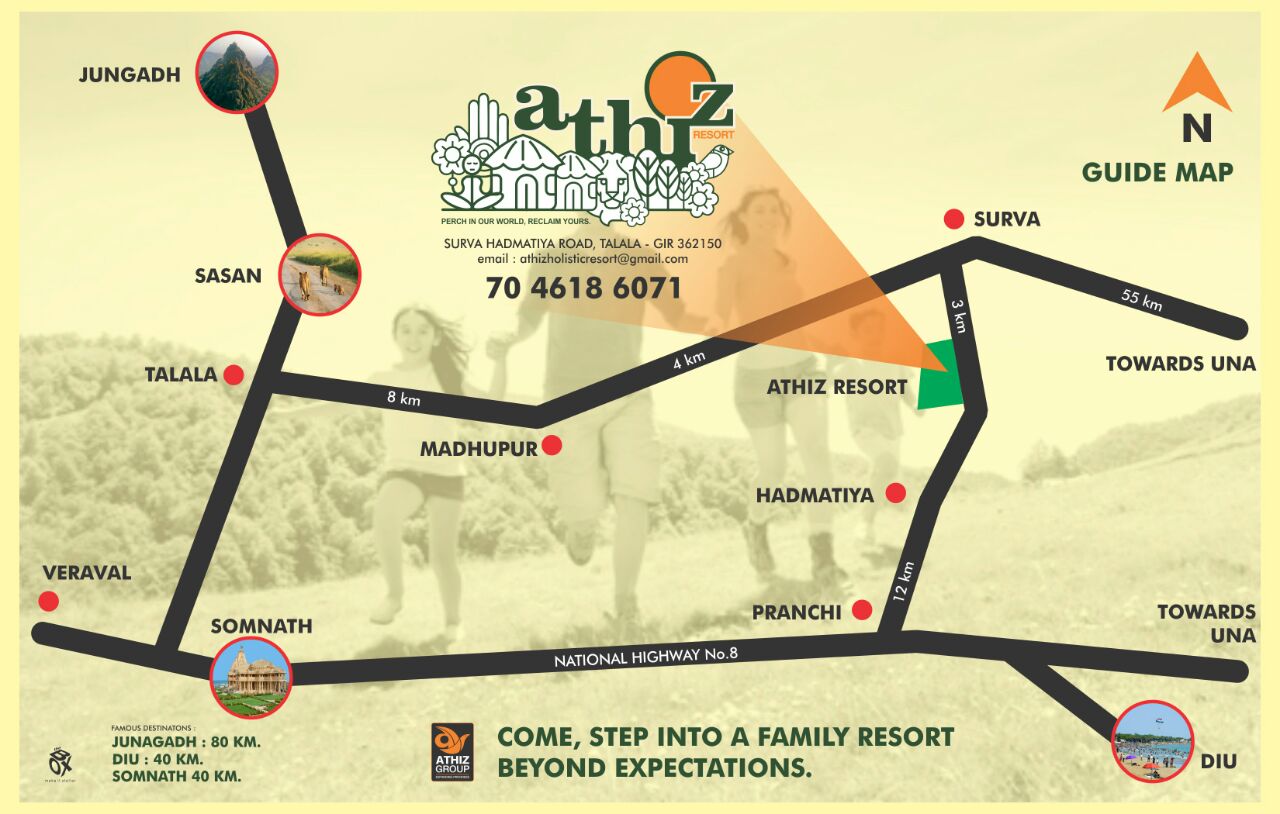 Location - Athiz Nature Cure, Sasan Gir